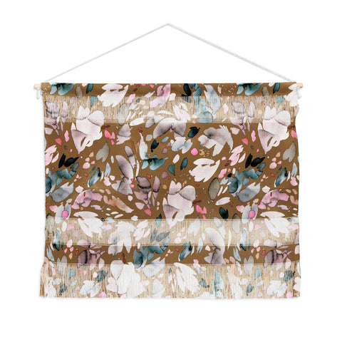 Ninola Design Abstract texture floral Gold Wall Hanging Landscape