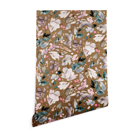 Ninola Design Abstract texture floral Gold Wallpaper
