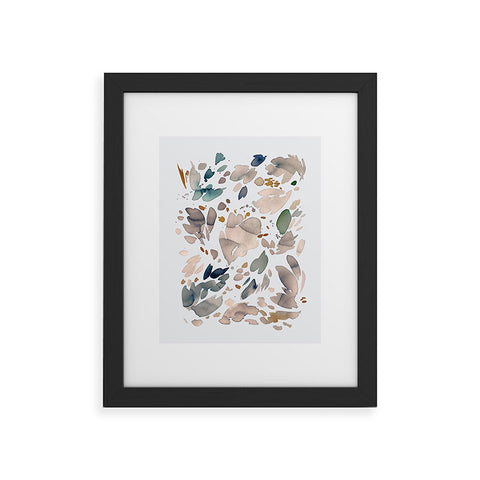 Ninola Design Abstract texture floral Gold Framed Art Print