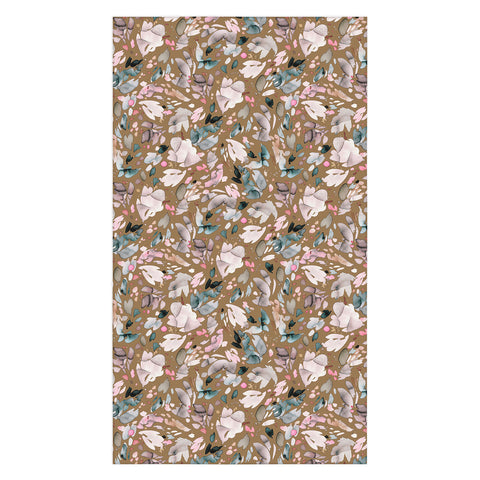 Ninola Design Abstract texture floral Gold Tablecloth