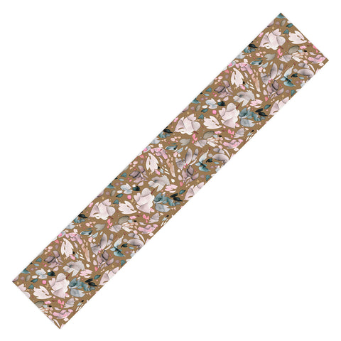 Ninola Design Abstract texture floral Gold Table Runner