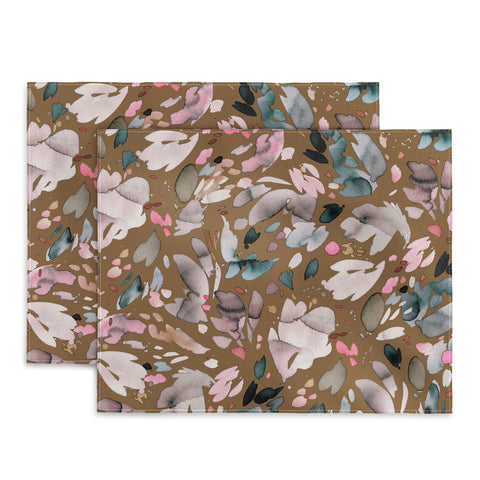 Ninola Design Abstract texture floral Gold Placemat