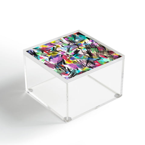 Ninola Design Abstract Wild strokes Primary Colors Acrylic Box