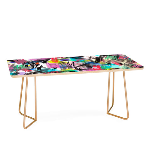 Ninola Design Abstract Wild strokes Primary Colors Coffee Table