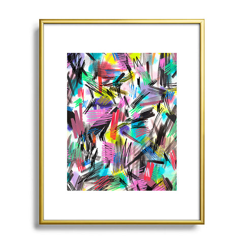 Ninola Design Abstract Wild strokes Primary Colors Metal Framed Art Print
