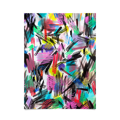 Ninola Design Abstract Wild strokes Primary Colors Poster