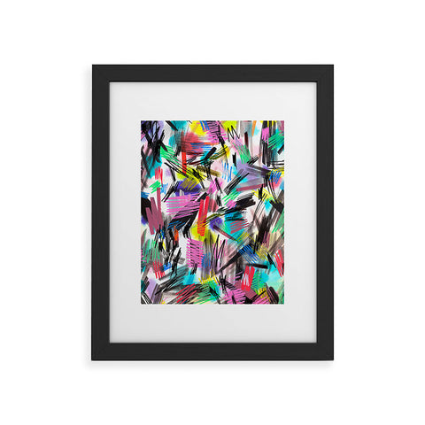 Ninola Design Abstract Wild strokes Primary Colors Framed Art Print