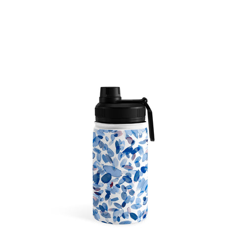 Ninola Design Abstract wintery petals blue Water Bottle