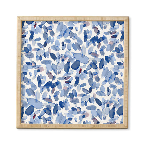 Ninola Design Abstract wintery petals blue Framed Wall Art