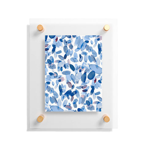 Ninola Design Abstract wintery petals blue Floating Acrylic Print