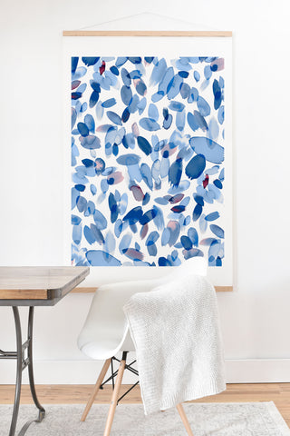 Ninola Design Abstract wintery petals blue Art Print And Hanger