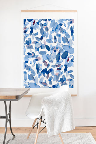 Ninola Design Abstract wintery petals blue Art Print And Hanger