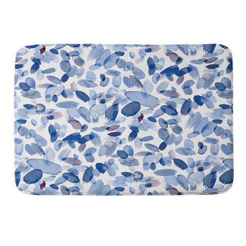 Ninola Design Abstract wintery petals blue Memory Foam Bath Mat