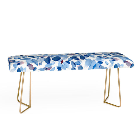 Ninola Design Abstract wintery petals blue Bench