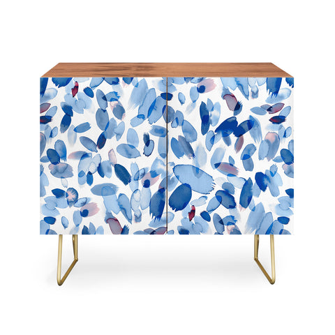 Ninola Design Abstract wintery petals blue Credenza