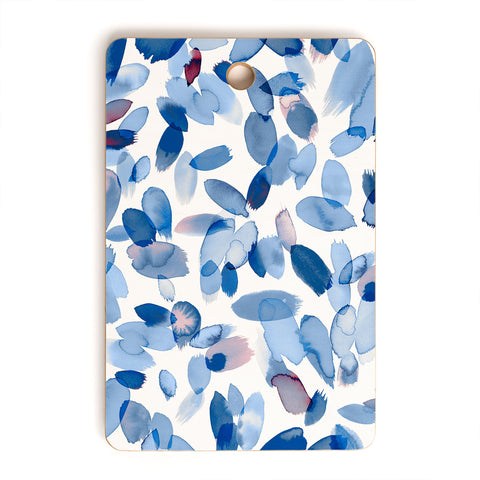 Ninola Design Abstract wintery petals blue Cutting Board Rectangle