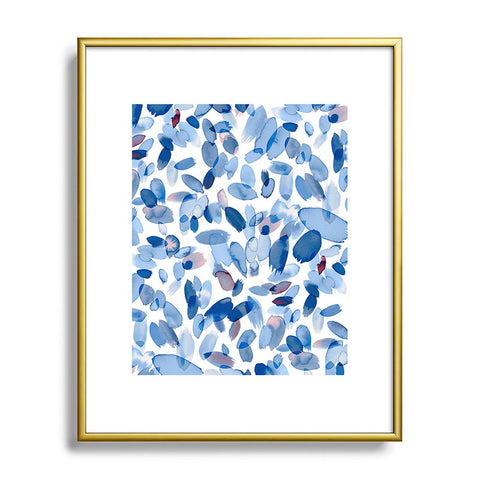 Ninola Design Abstract wintery petals blue Metal Framed Art Print