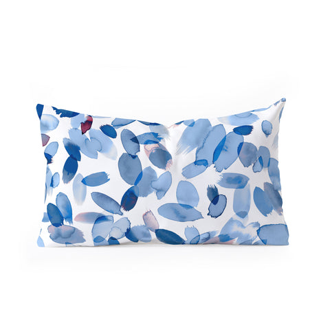Ninola Design Abstract wintery petals blue Oblong Throw Pillow