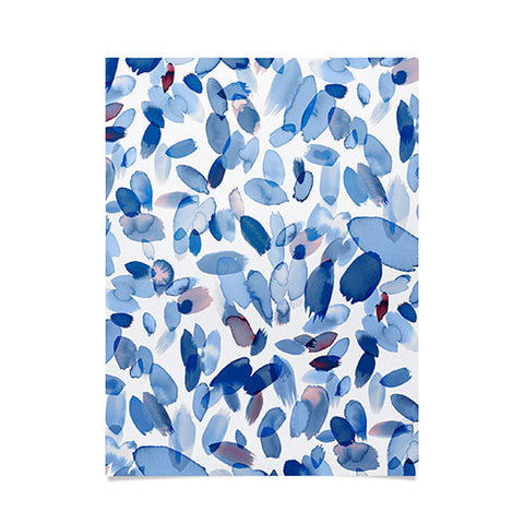 Ninola Design Abstract wintery petals blue Poster
