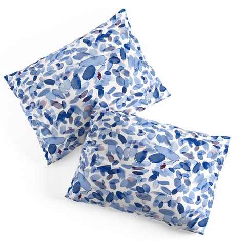 Ninola Design Abstract wintery petals blue Pillow Shams