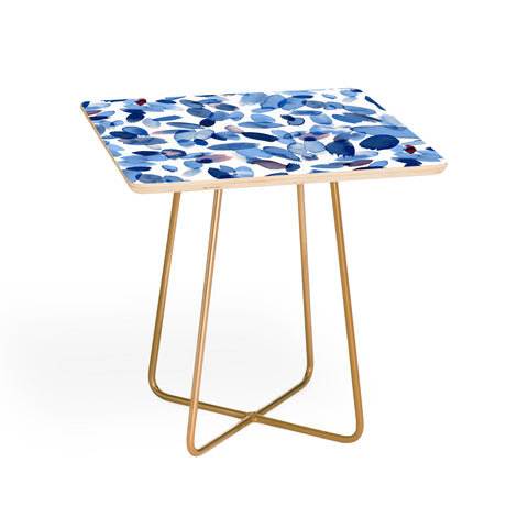 Ninola Design Abstract wintery petals blue Side Table