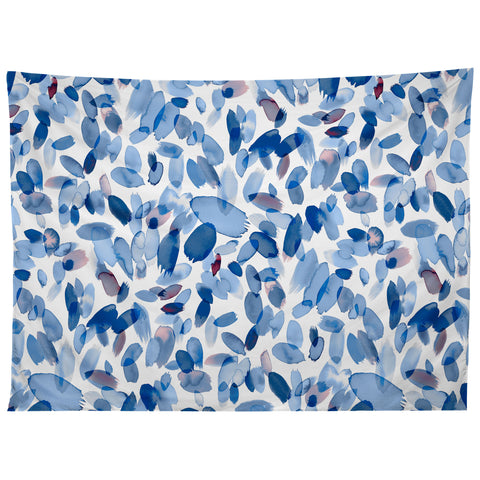 Ninola Design Abstract wintery petals blue Tapestry