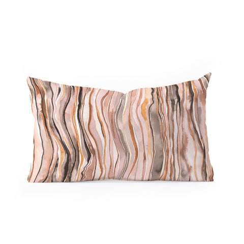 Ninola Design Agate Watercolor Terracota Oblong Throw Pillow