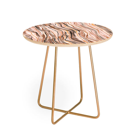 Ninola Design Agate Watercolor Terracota Round Side Table