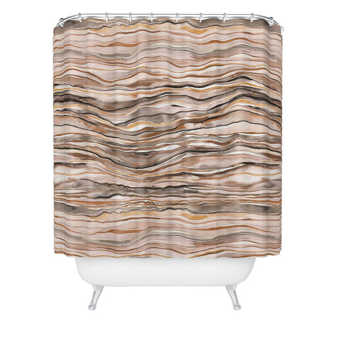 Ninola Design Agate Watercolor Terracota Shower Curtain