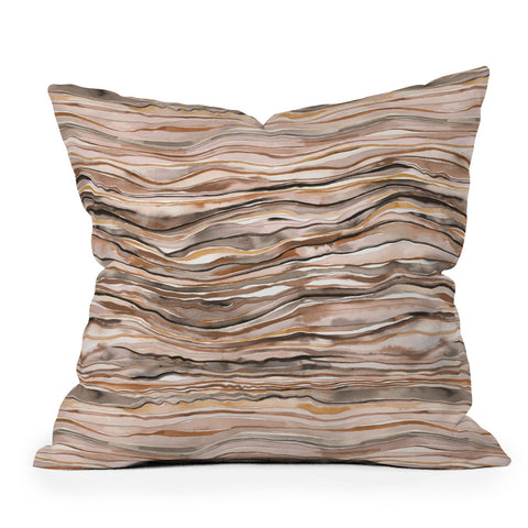 Ninola Design Agate Watercolor Terracota Throw Pillow