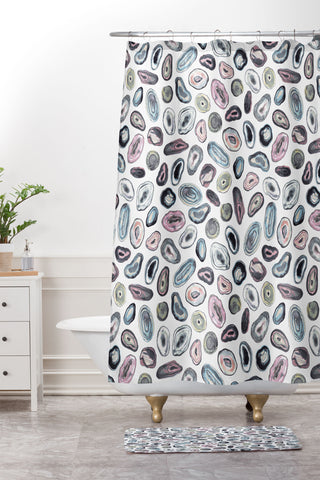 Ninola Design Agathe slices Pastel Shower Curtain And Mat
