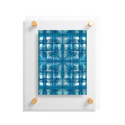 Ninola Design Aqua Shibori Plaids Floating Acrylic Print