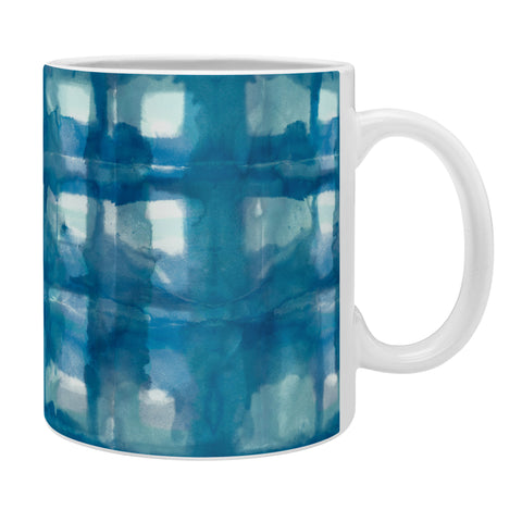 Ninola Design Aqua Shibori Plaids Coffee Mug