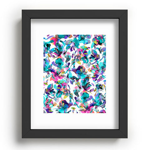 Ninola Design Aquatic flowers watercolor Recessed Framing Rectangle