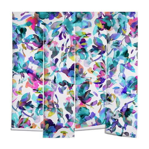 Ninola Design Aquatic flowers watercolor Wall Mural