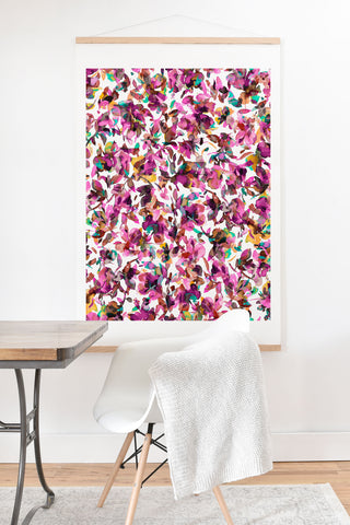Ninola Design Aquatic Hibiscus Flowers Pink Art Print And Hanger