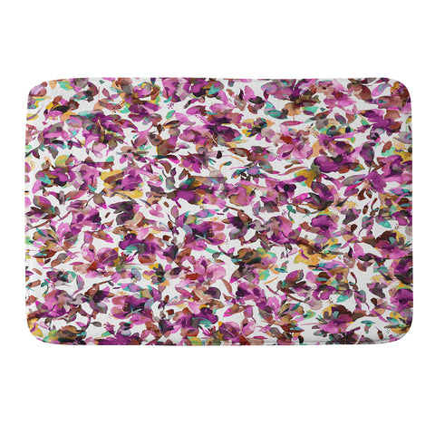 Ninola Design Aquatic Hibiscus Flowers Pink Memory Foam Bath Mat