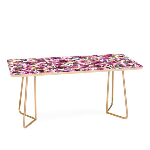 Ninola Design Aquatic Hibiscus Flowers Pink Coffee Table