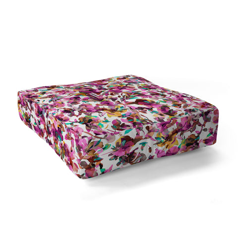 Ninola Design Aquatic Hibiscus Flowers Pink Floor Pillow Square