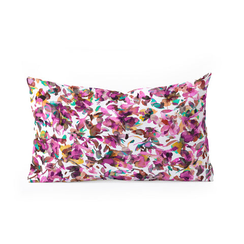 Ninola Design Aquatic Hibiscus Flowers Pink Oblong Throw Pillow