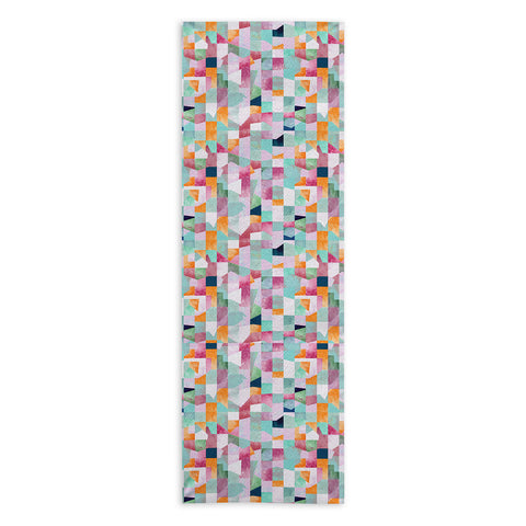 Ninola Design Artful Collage Texture Green Yoga Towel