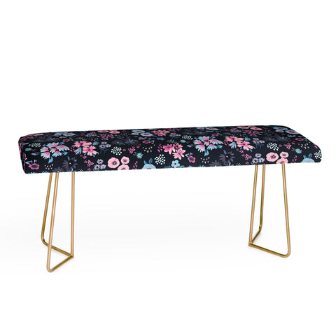 Ninola Design Artful little flowers Navy Bench