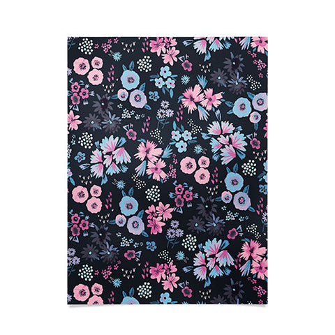Ninola Design Artful little flowers Navy Poster