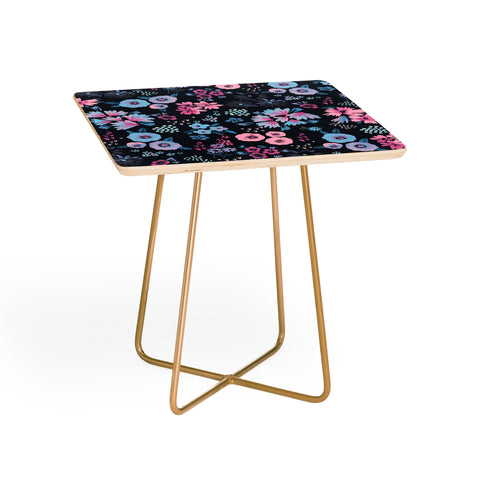 Ninola Design Artful little flowers Navy Side Table