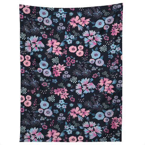 Ninola Design Artful little flowers Navy Tapestry