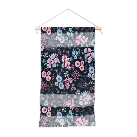 Ninola Design Artful little flowers Navy Wall Hanging Portrait
