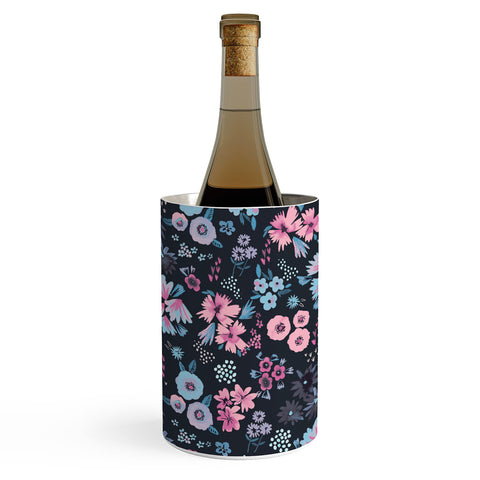Ninola Design Artful little flowers Navy Wine Chiller