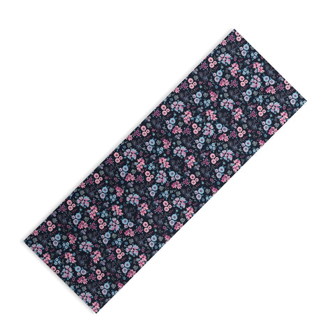 Ninola Design Artful little flowers Navy Yoga Mat