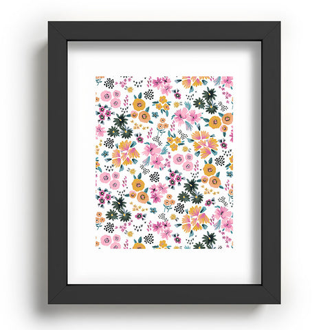 Ninola Design Artful little flowers summer Recessed Framing Rectangle