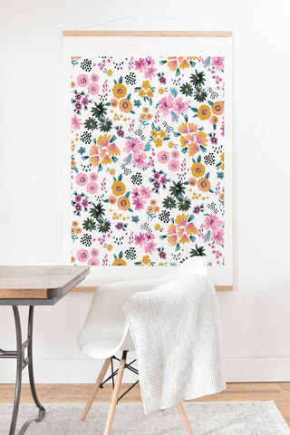 Ninola Design Artful little flowers summer Art Print And Hanger